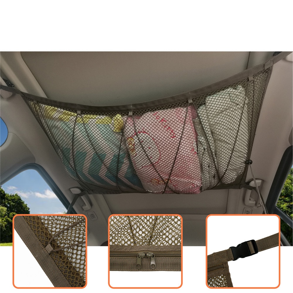 Travel Car Ceiling Storage Net | Car Accessories